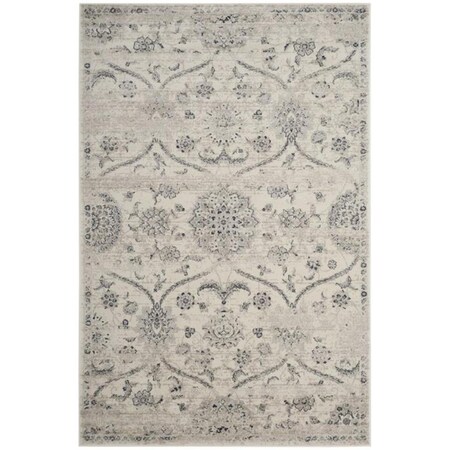 Flowers First 5 ft. 1 in. x 7 ft. 6 in. Carnegie Power Loomed Area Rug, Cream & Light Grey - Medium Rectangle FL1889517